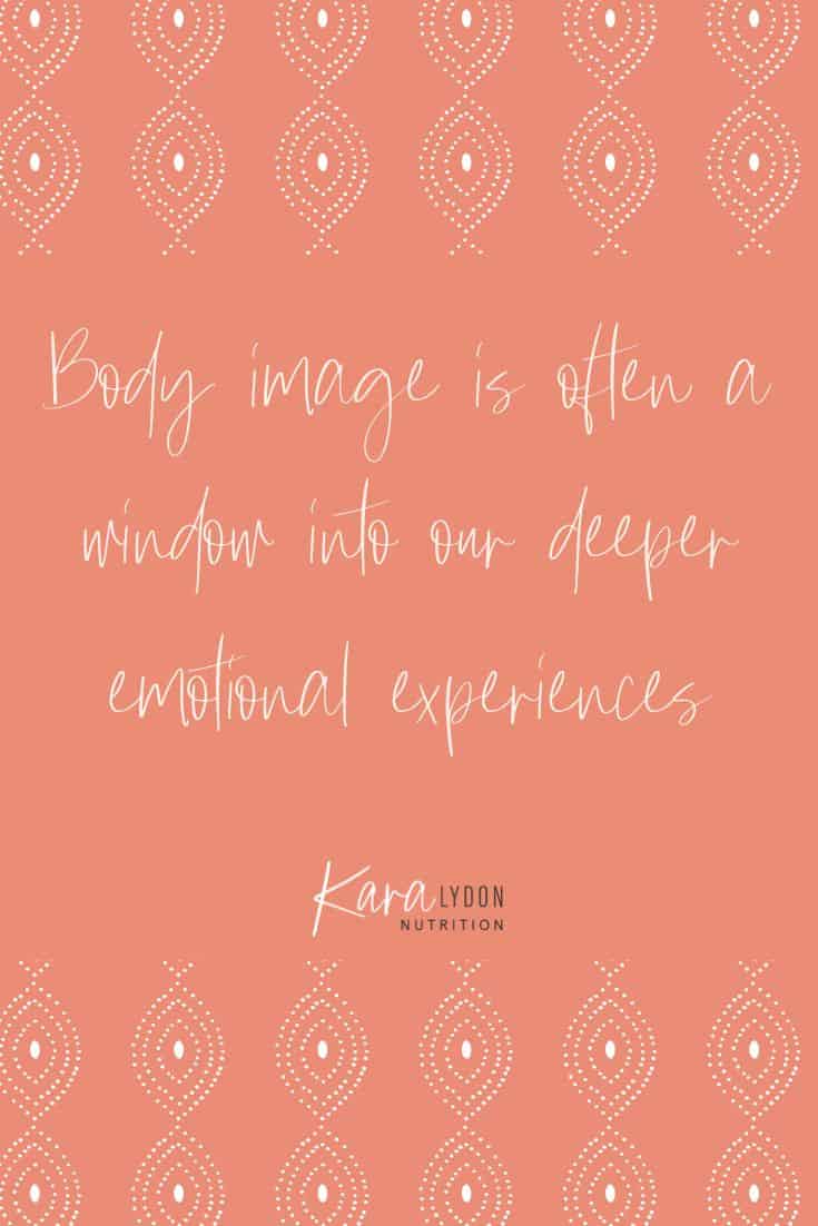 Graphic with quote: "Body image is often a window into our deeper emotional experiences."